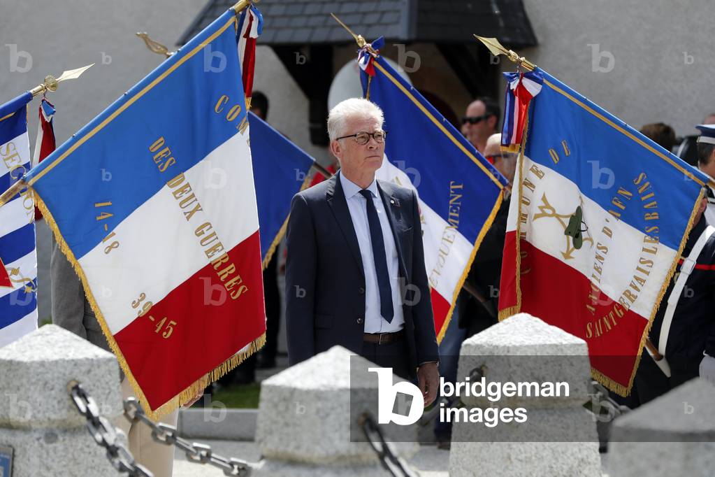 14 th July National day of France. Ceremony. Jean Marc Peillex.  Saint Gervais. France.