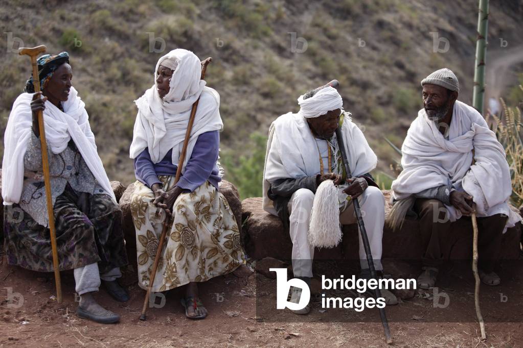 Villagers in Lalibela, Lalibela, Ethiopia