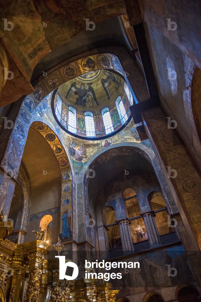 11th-century byzantine mosaics in Santa Sophia's cathedral, Kiev, Ukraine (photo)