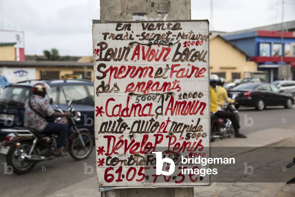 Ad for quack medicine in Cotonou, Benin, Africa (photo)
