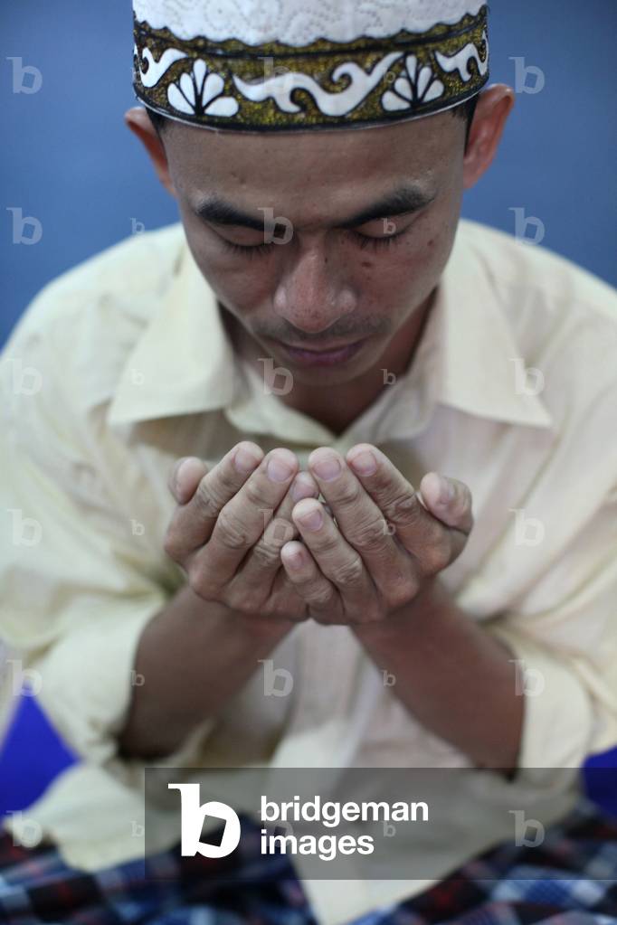 Salat is the obligatory Muslim prayers, performed five times each day by MuslimsIt is the second Pillar of Islam, Ho Chi Minh City, Vietnam