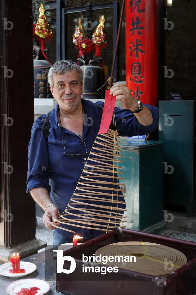 Taoist temple. Phuoc An Hoi Quan Pagoda. Spiral Incense stick.  Ho Chi Minh city. Vietnam.  (photo)