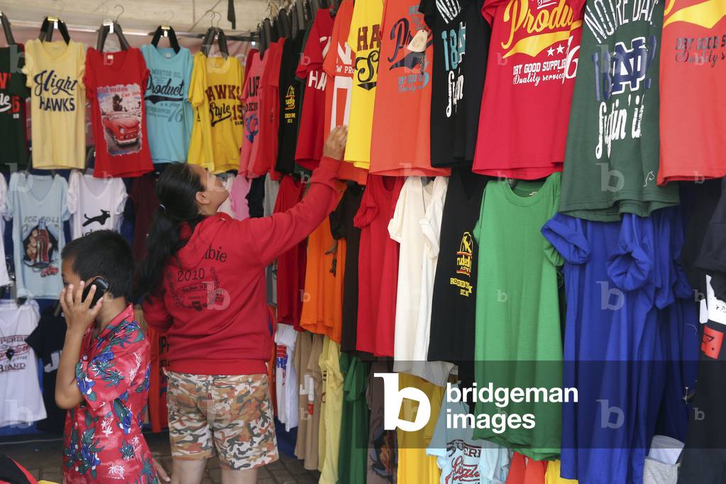 20151028, Vientiane, Laos : Clothing store at market