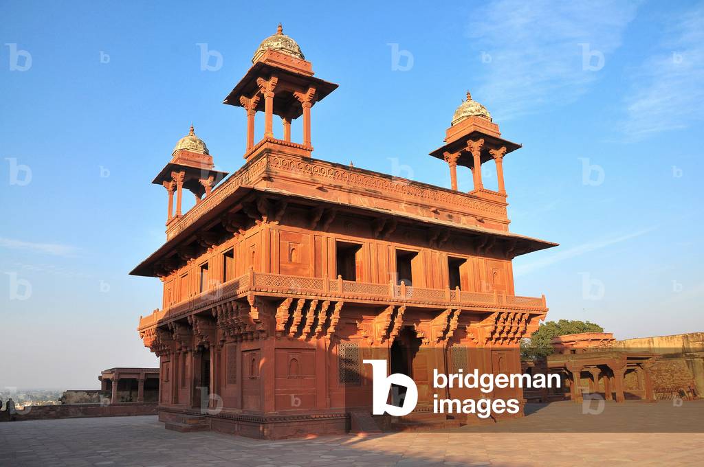 India, UTTAR PRADESH, FATEHPUR SIKRI : Finely sculpted Fatehpur Sikri Palace, XVIth century (photo)