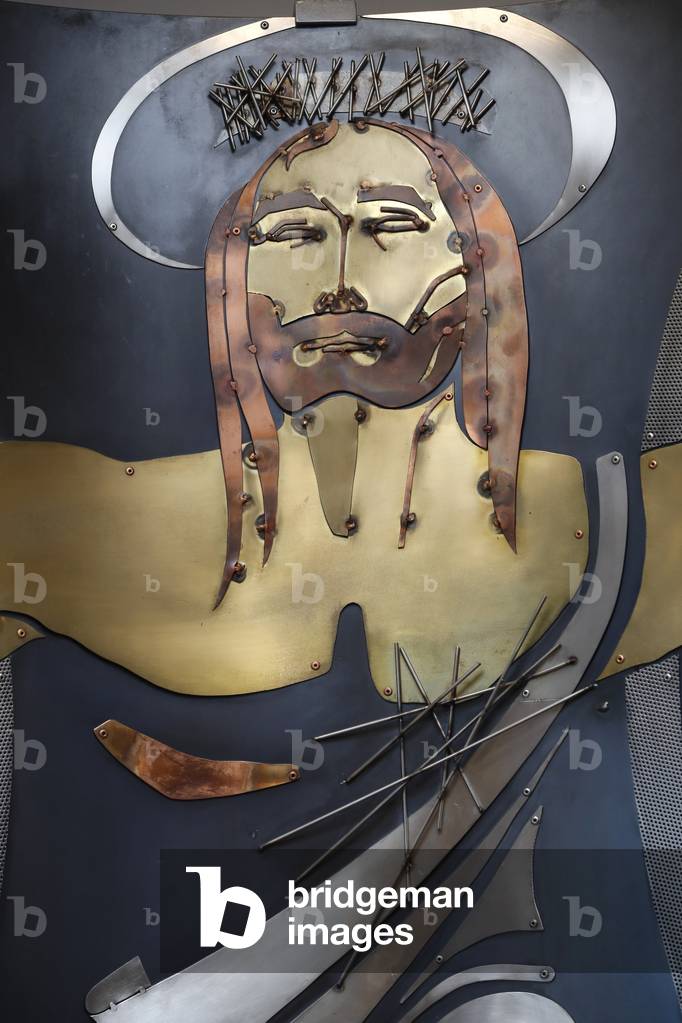 Chapel. Jesus Christ.  Retable by Claude Marin.  Annecy. France.