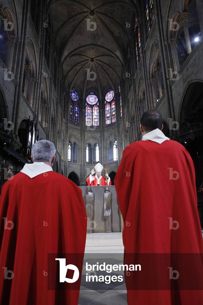 Priest ordinations at Notre-Dame de Paris cathedral celebrated by cardinal Andre Vingt-Trois, Paris, France