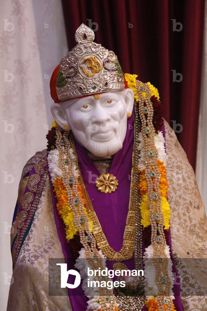 Shirdi Sai Baba temple, Leicester. Shirdi Sai Baba murthi. United kingdom