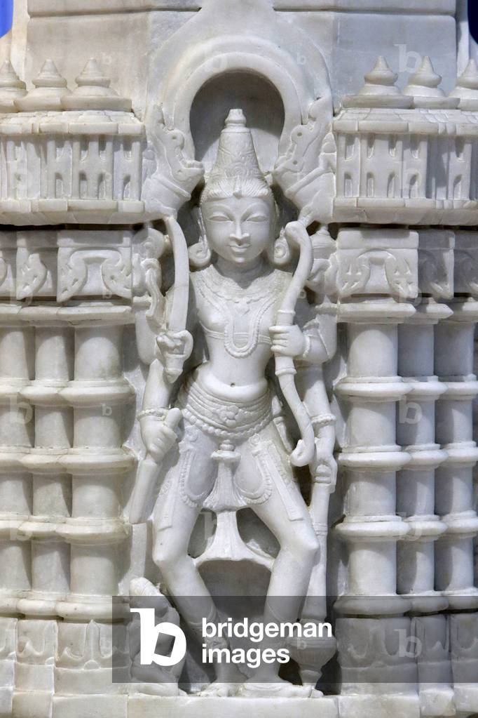 Sanatan Mandir hindu temple, Leicester. Pillar sculpture. United kingdom