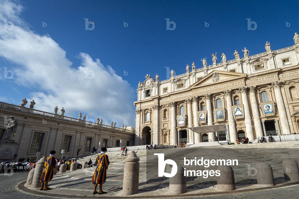 General view of Saint Peter's Basilica during Pope Francis weekly general audience in St. Peter's Square at the Vatican.