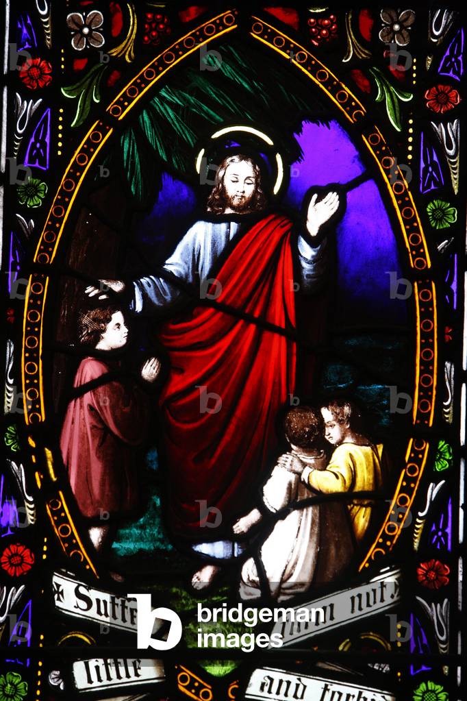 Jesus blessing the children XIX th century St John's Anglican church, Sydney, Australie