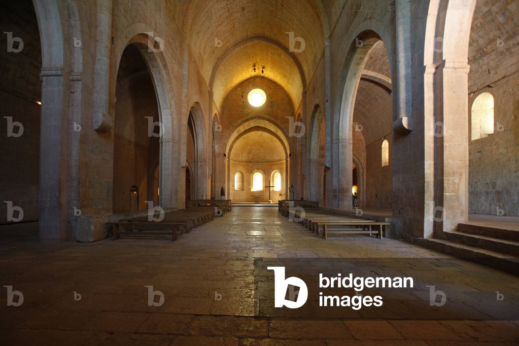Thoronet abbey church nave, Thoronet, France