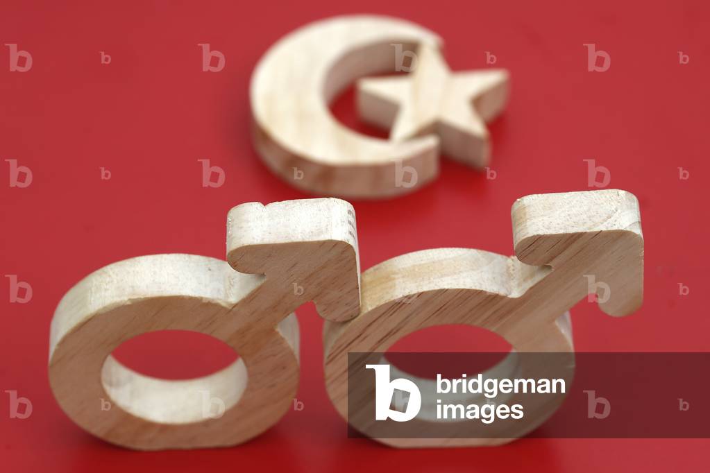 Islamic star and crescent with male gender symbols, Gay symbol (photo)