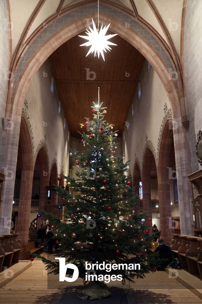 Theodorskirche, Theodorskirche, Christmas tree in the church, Basel, Switzerland (photo)