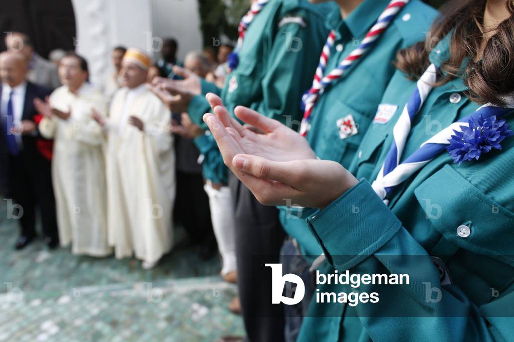 Muslim scouts praying, Paris, France