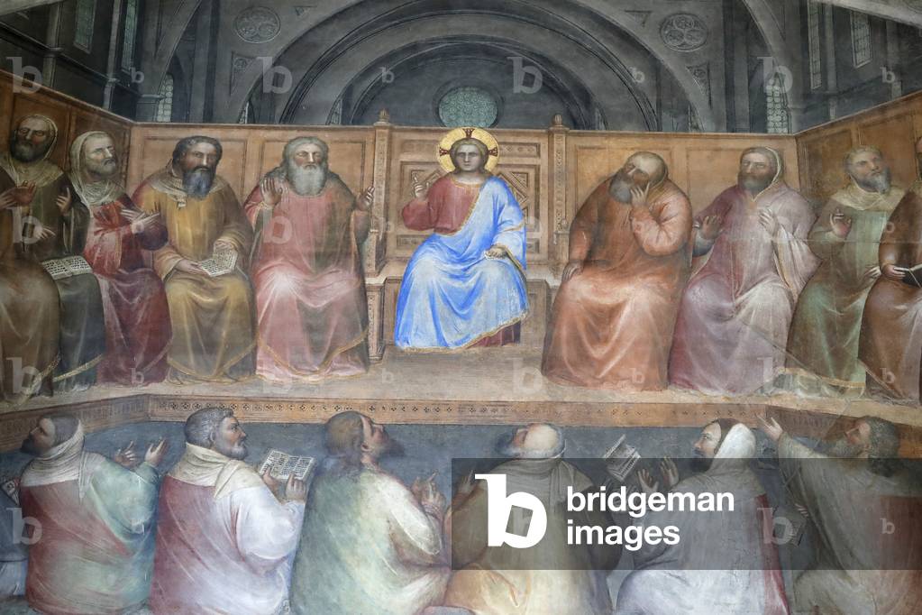 The Padua Baptistery. Ceilling frescoes  14th century by Giusto de Menabuoi. Christ among the Doctors, Padua. Italy.  (photo)