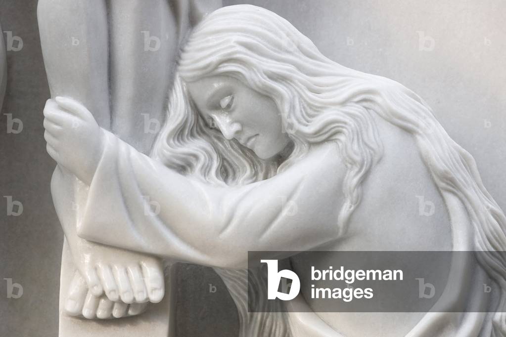 Way of the cross, Station 12, Jesus dies on the cross, Detail, Virgin Mary Thi Nghe Church, Ho Chi Minh City, Vietnam, 2018 (photo)