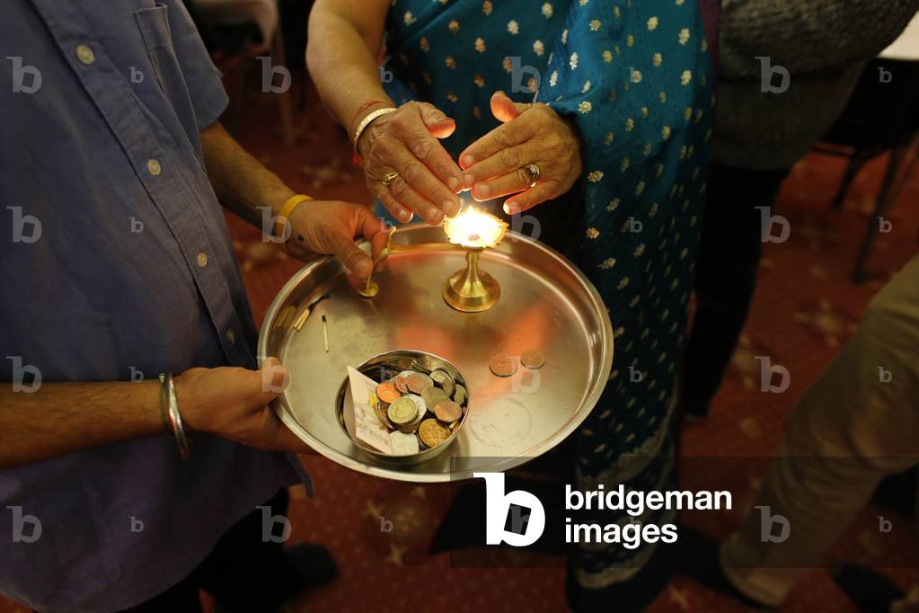 Jalaram Prathna hindu temple, Leicester. Diwali puja. United kingdom