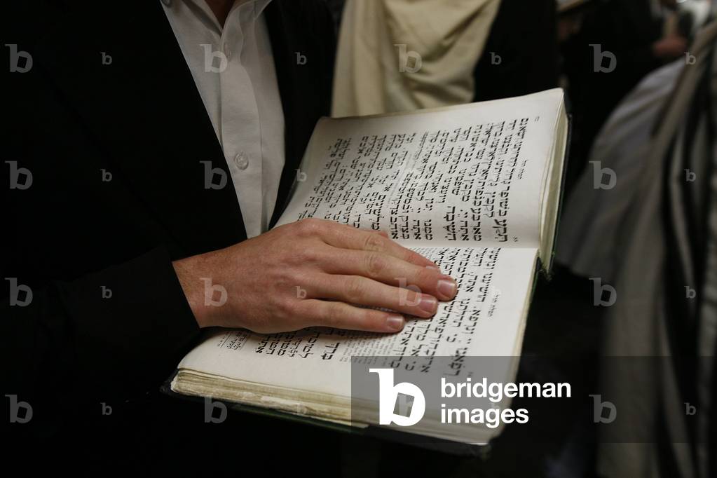 Sukhot celebration in the sukha of the Eastern Parkway Lubavitch synagogue in Brooklyn New York Etats-Unis