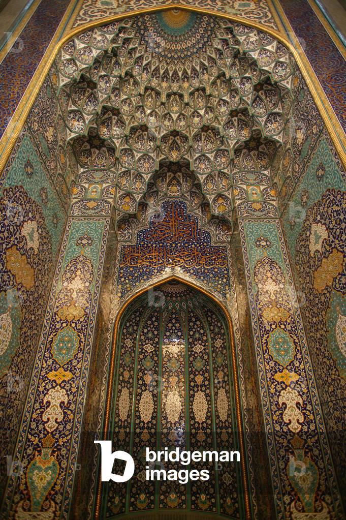 The sultan qaboos grand mosque. Mihrab, Muscat, Emirats Arabes Unis