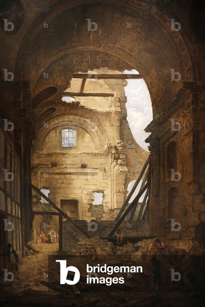 L'eglise de la Sorbonne en ruine. Peinture de Hubert Robert (1733-1808), vers 1800. Paris, Musee Carnavalet