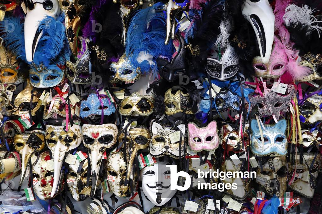 Souvenir shop. Carnaval masks.