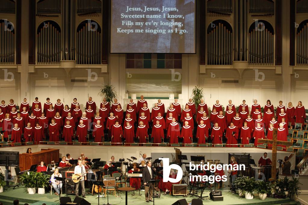 Sunday service in a baptist church, Ocala, Etats-Unis