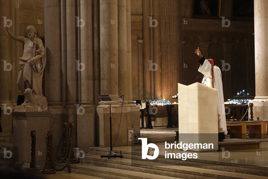 Cardinal Barbarin in St John's cathedral, Lyon, France, 2018 (photo)