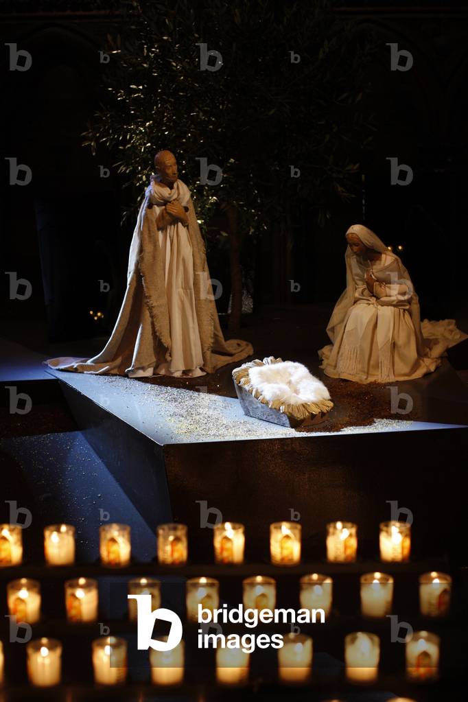 Nativity in Notre Dame de Paris cathedral, Paris, France