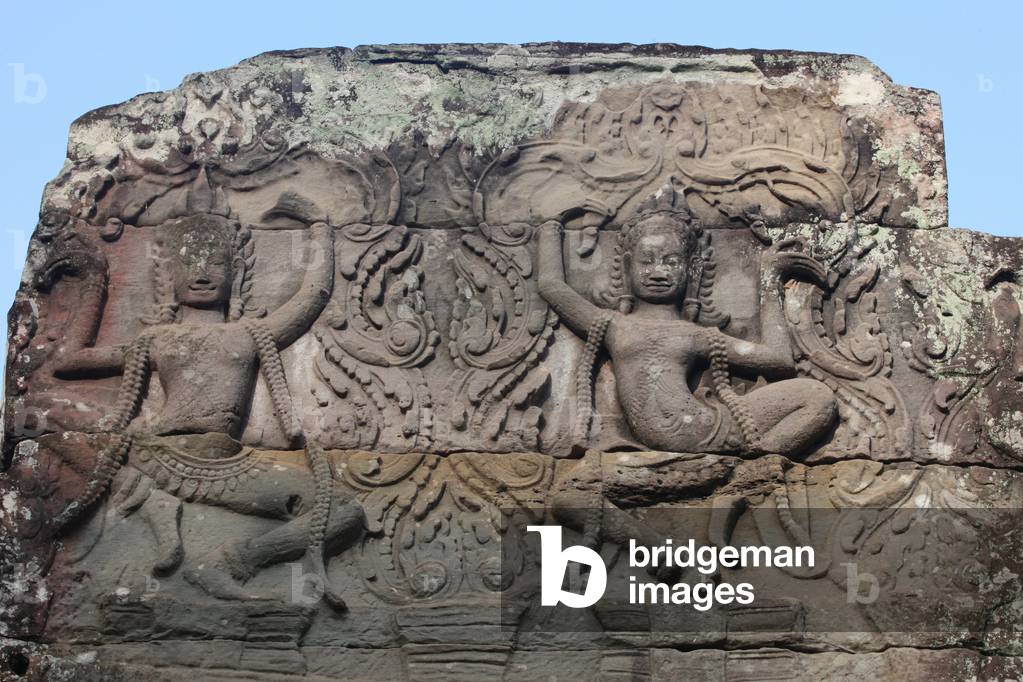 Bayon Celestial Dancers Carved in stone, Siem Reap, Cambodia