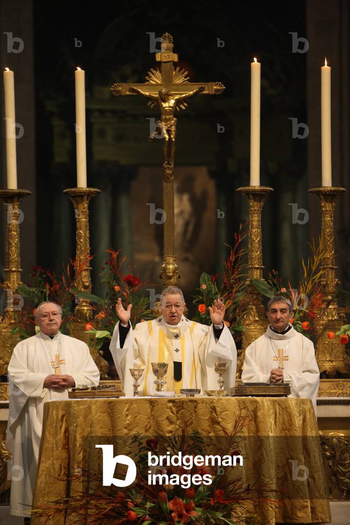 Catholic mass. St Sulpice church. Paris France