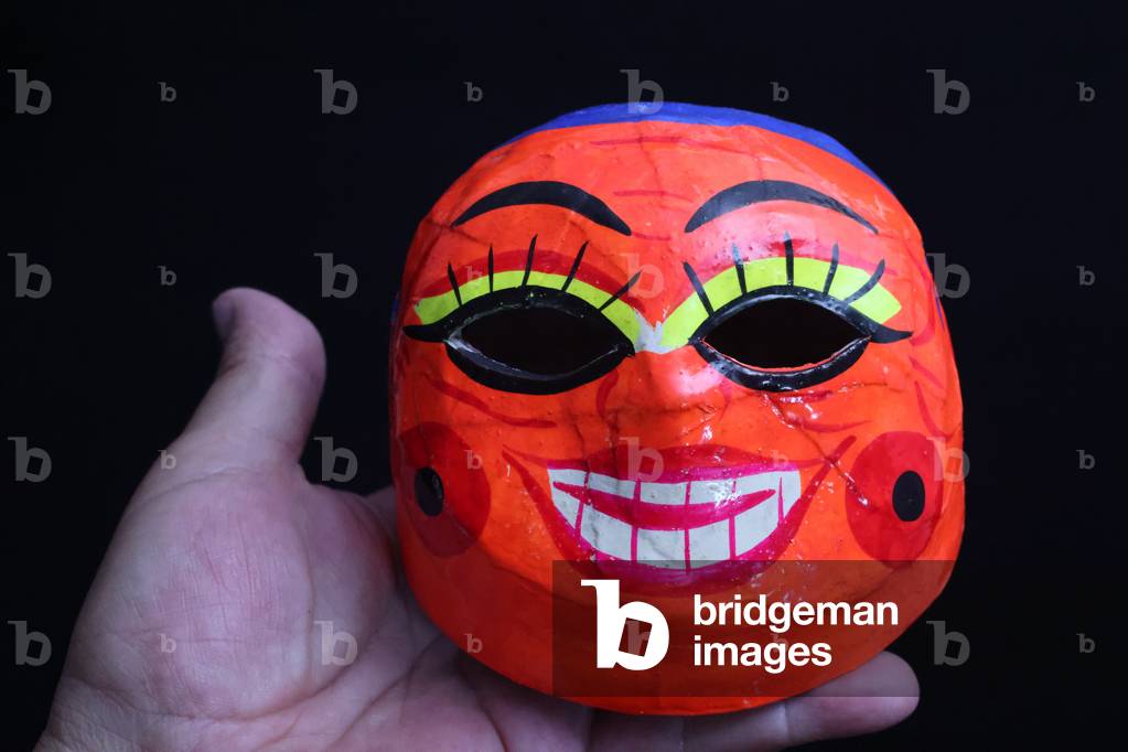 Ong dia or the spirit of the earth masks for lion Dance on Lunar New Year. France.