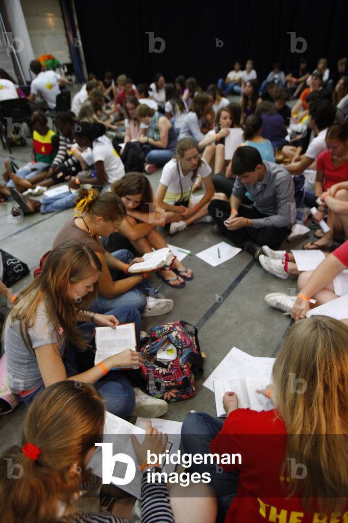 Bible study at a protestant gathering, Lyon, France