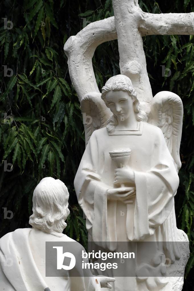 Cistercian Abbey, Our Lady of My Ca, Passion of Christ, Jesus praying in the garden of Gethsemane, Statue, Vietnam, 2019 (photo)