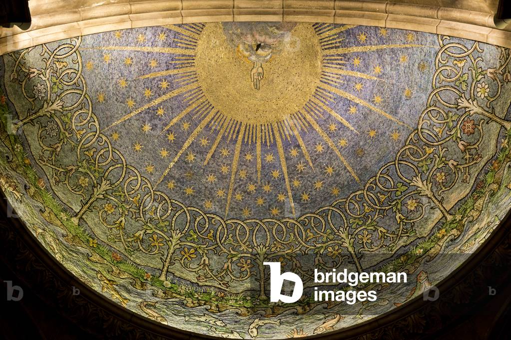 St Ann's Belfast protestant cathedral, Northern Ireland, Baptistery ceiling mosaic, Hand of god, Ulster, U.K. (photo)