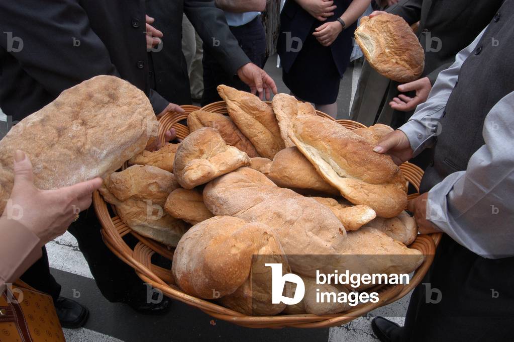 Espiritu Santo Festival Bread distribution, Vila Nova, Portugal
