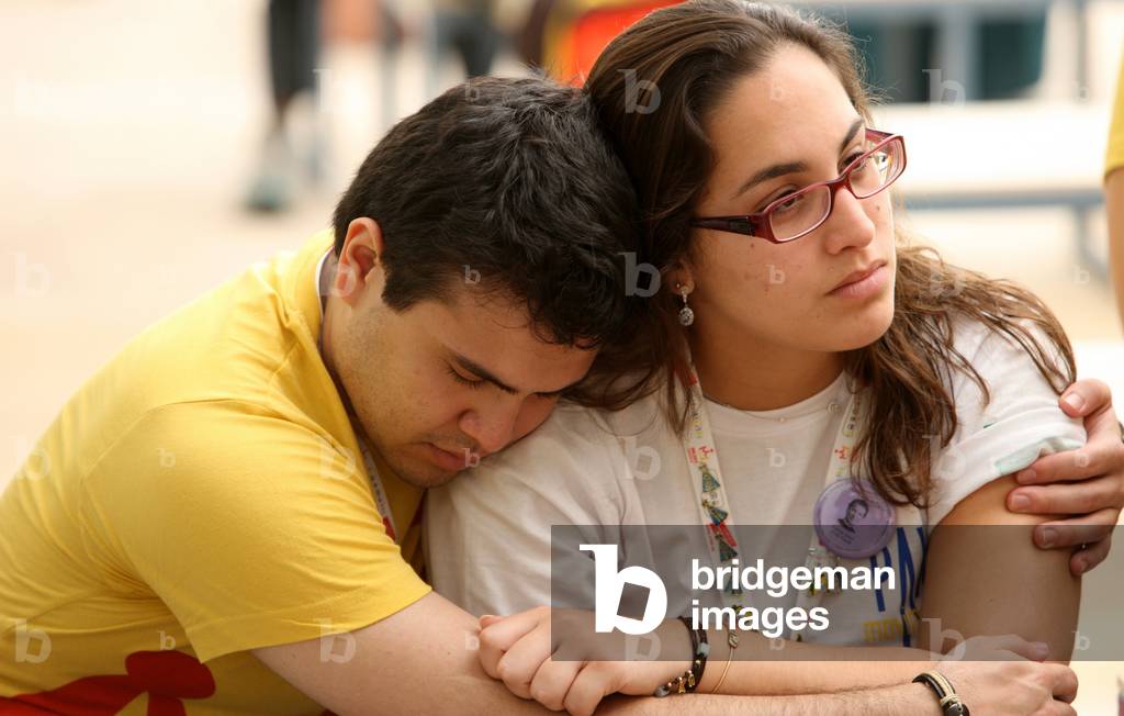 Couple at World Youth Day Madrid Spain