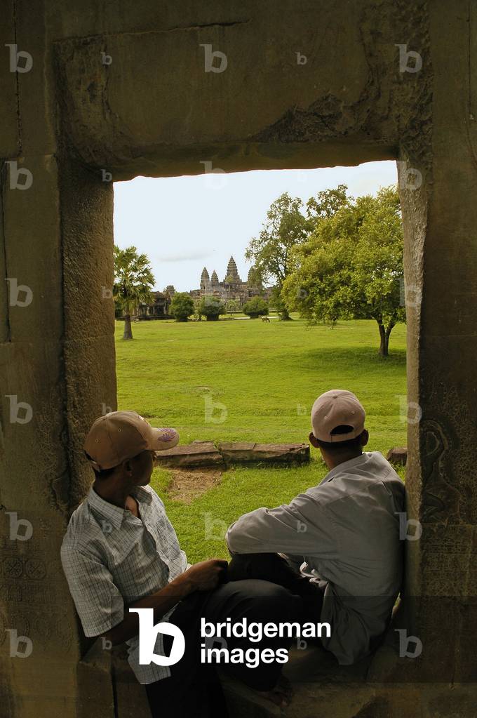 Cambodians in Angkor wat, Siem reap, Cambodge