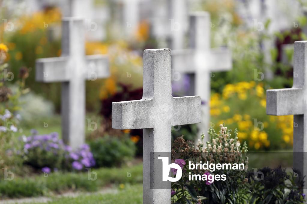 All Saints Day in a cemetery. Military cemetery. Second World War II.  Annecy. France.