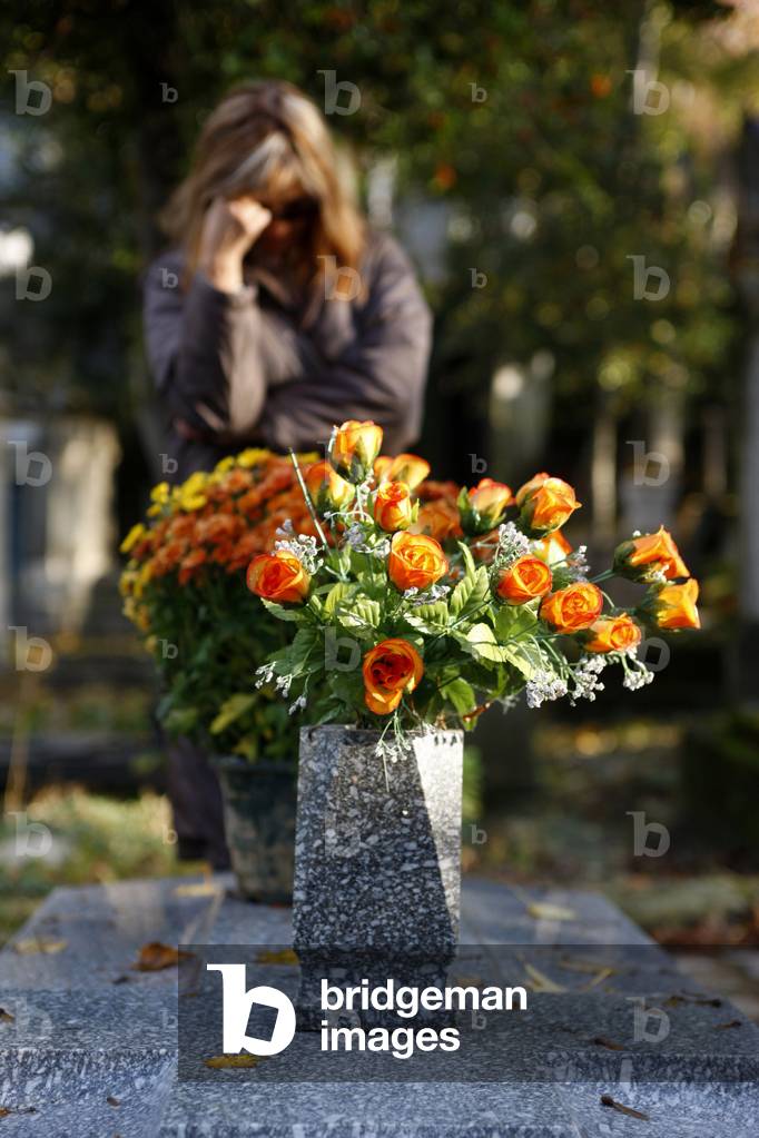 All-Souls day at Pere Lachaise graveyard, Paris, France