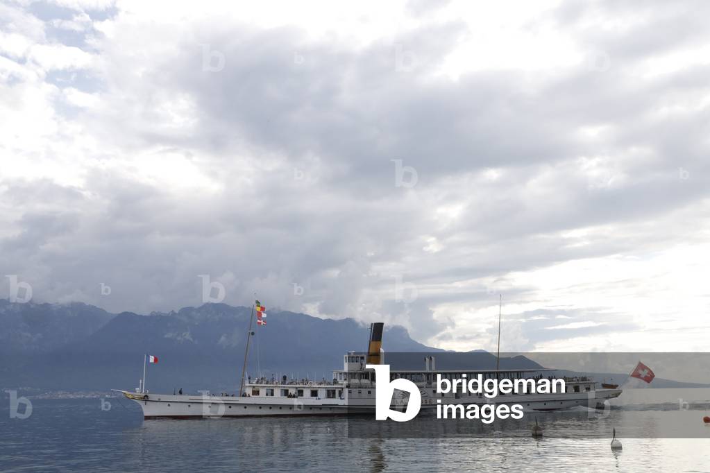 Boat  on Lake Geneva (Lake Leman).