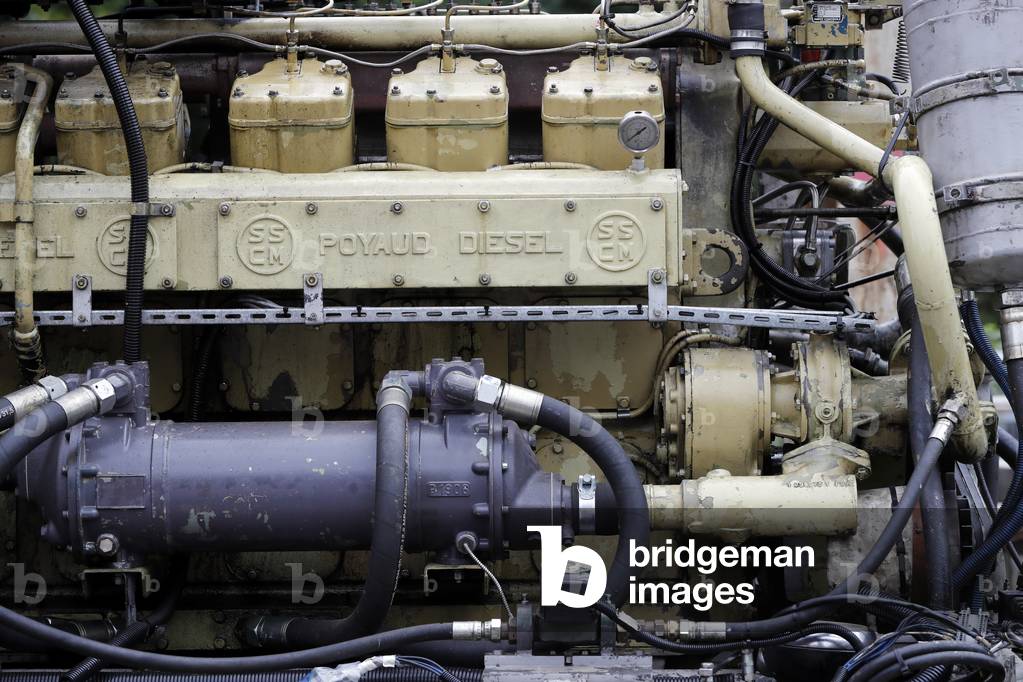 The Mont Blanc Tramway (TMB) is the highest mountain railway line in France. Maintenance worksop.  France.