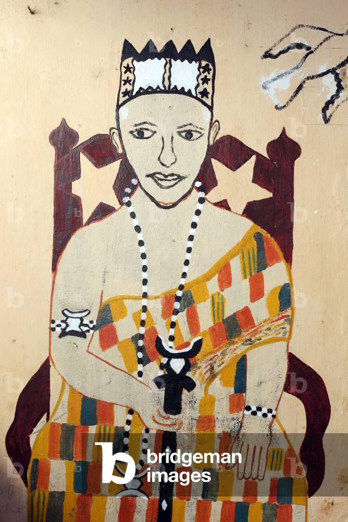 Voodoo wall painting on a convent. Togoville, Togo