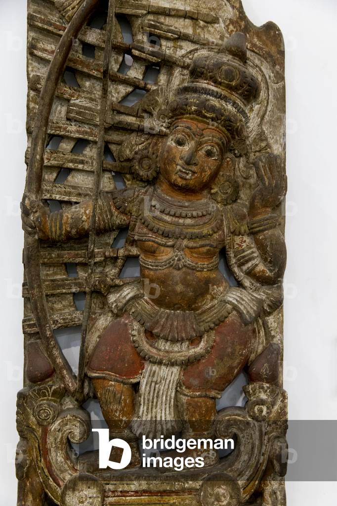 Detail of Warrior, Kerala, India, 19th century (wood)