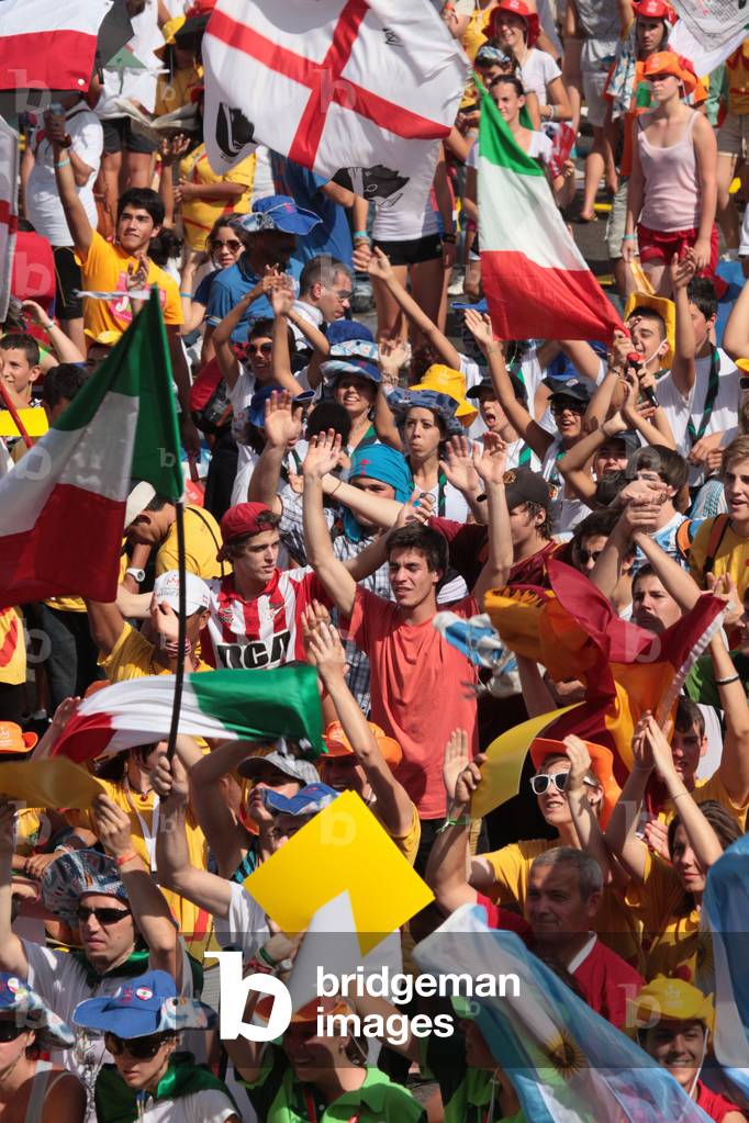 Flag display at World Youth Day Madrid Spain