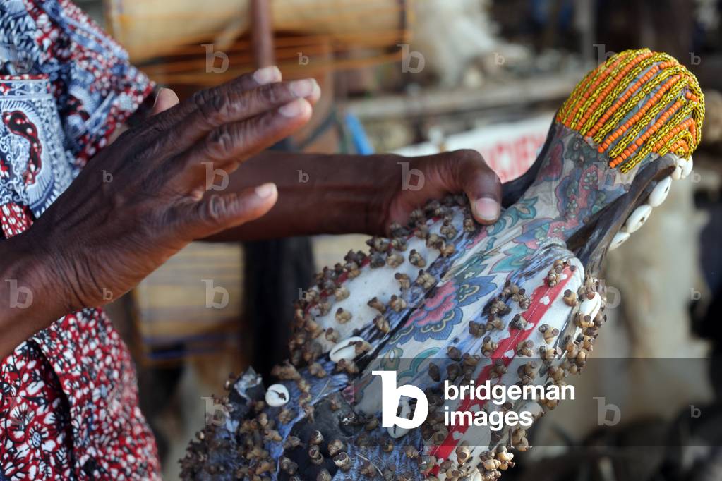 Voodoo statue on the Akodessewa Fetish Market, known as the world's largest voodoo market. Lome, Togo
