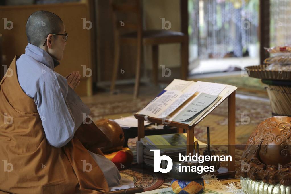Saint-Pierre-en-Faucigny, Rhone-Alpes, France, le 25/5/2015 - Buddhist ceremony. Tu An Buddhist temple. Saint-Pierre-en-Faucigny.