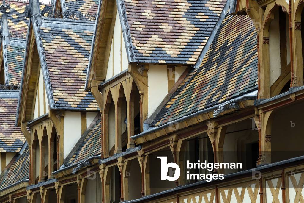 Architecture of the historic Hospices of Beaune, Hotel-Dieu, France (photo)