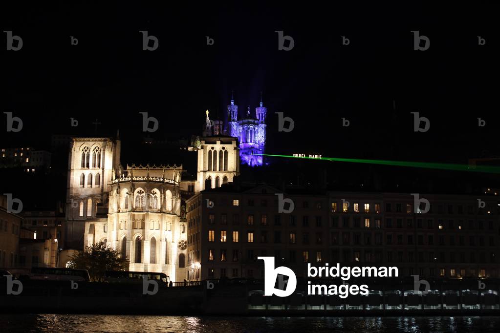 Fete des Lumieres - Festival of Lights held in Lyon every year on december 8 Lyon France