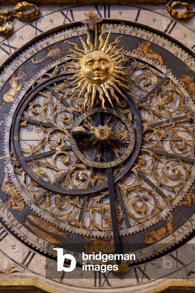 St John's cathedral clock, Lyon, France, 2018 (photo)