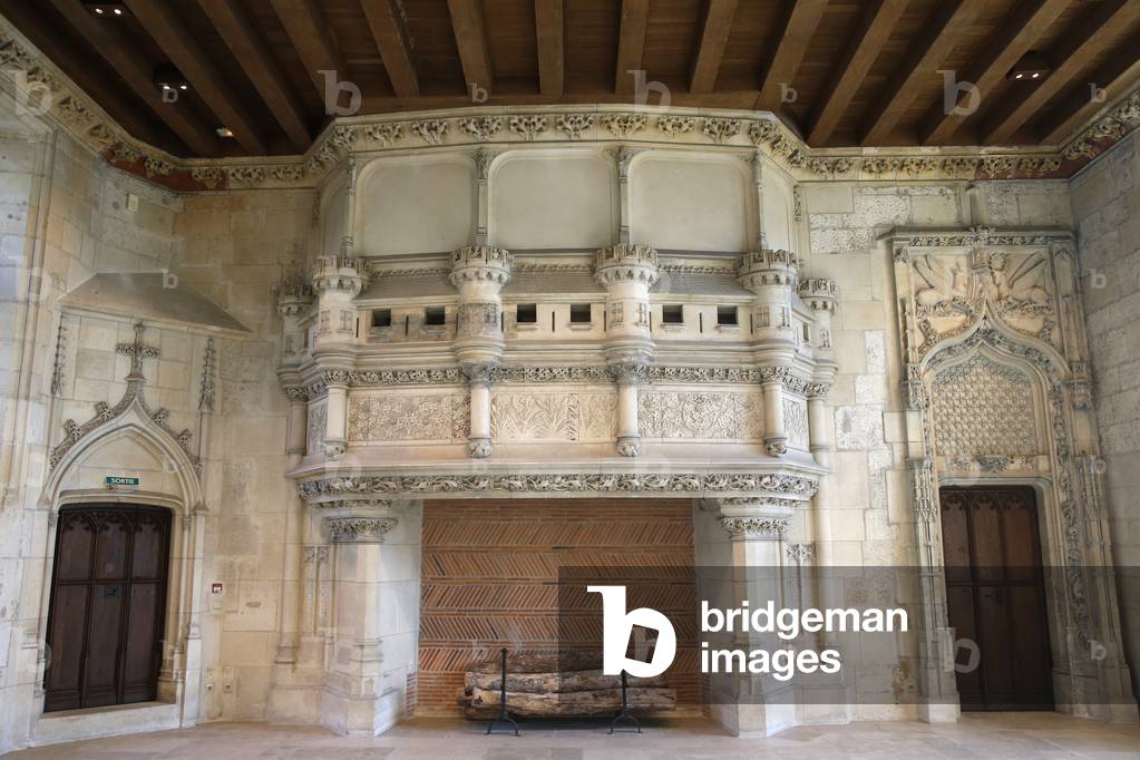 Jacques Coeur Palace, Bourges, France. Banqueting hall fireplace